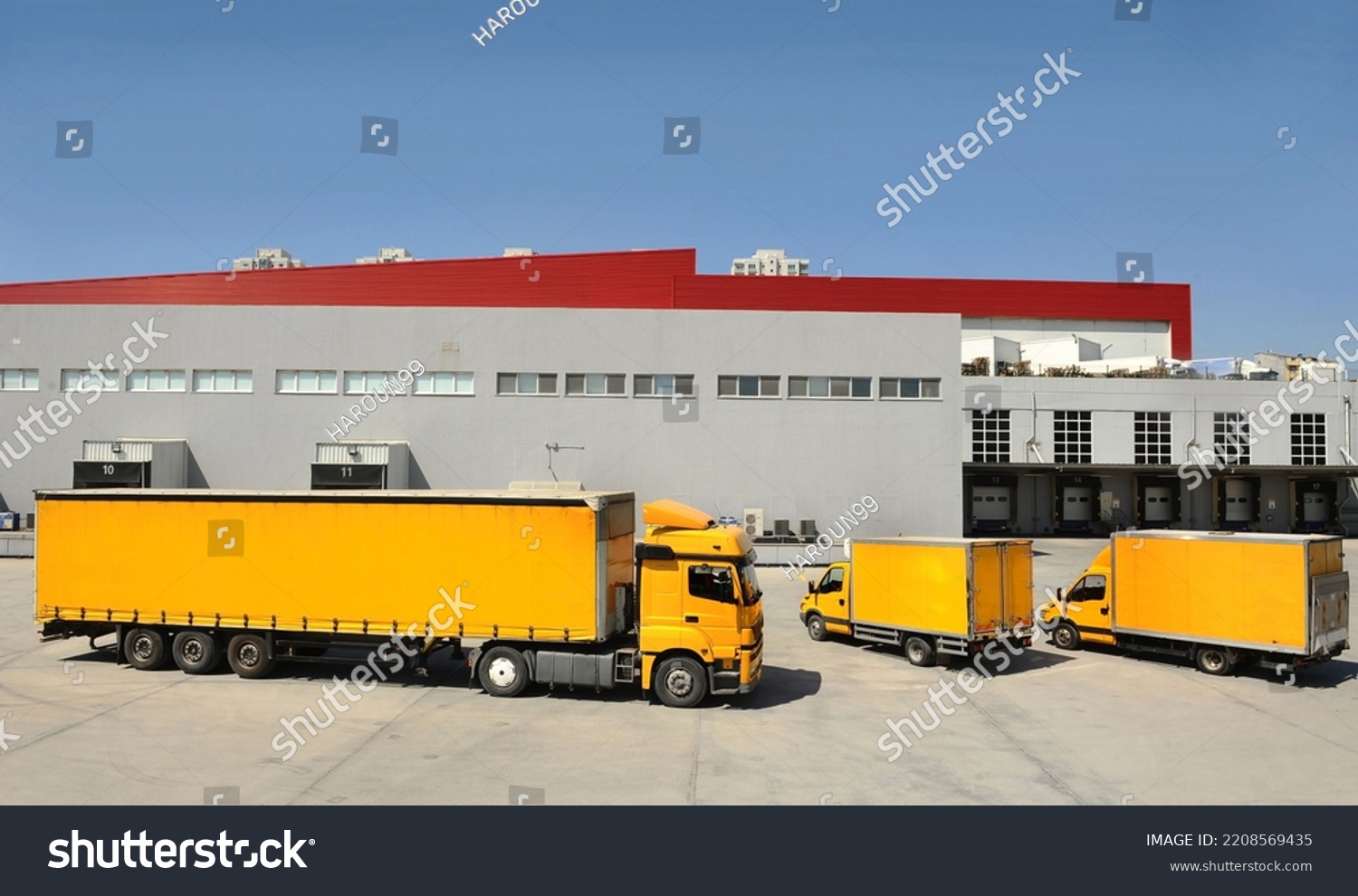 Big company and yellow trucks #2208569435