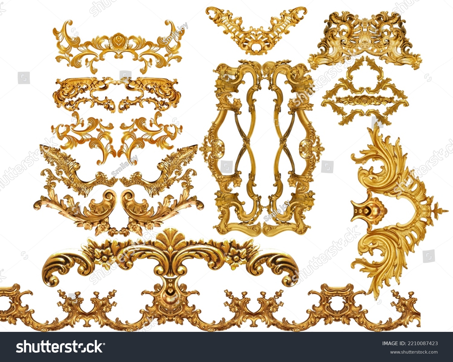 Golden baroque and  ornament elements
 #2210087423