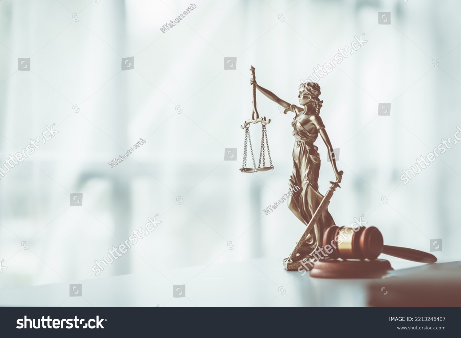 The Statue of Justice - lady justice or Iustitia  Justitia the Roman goddess of Justice #2213246407