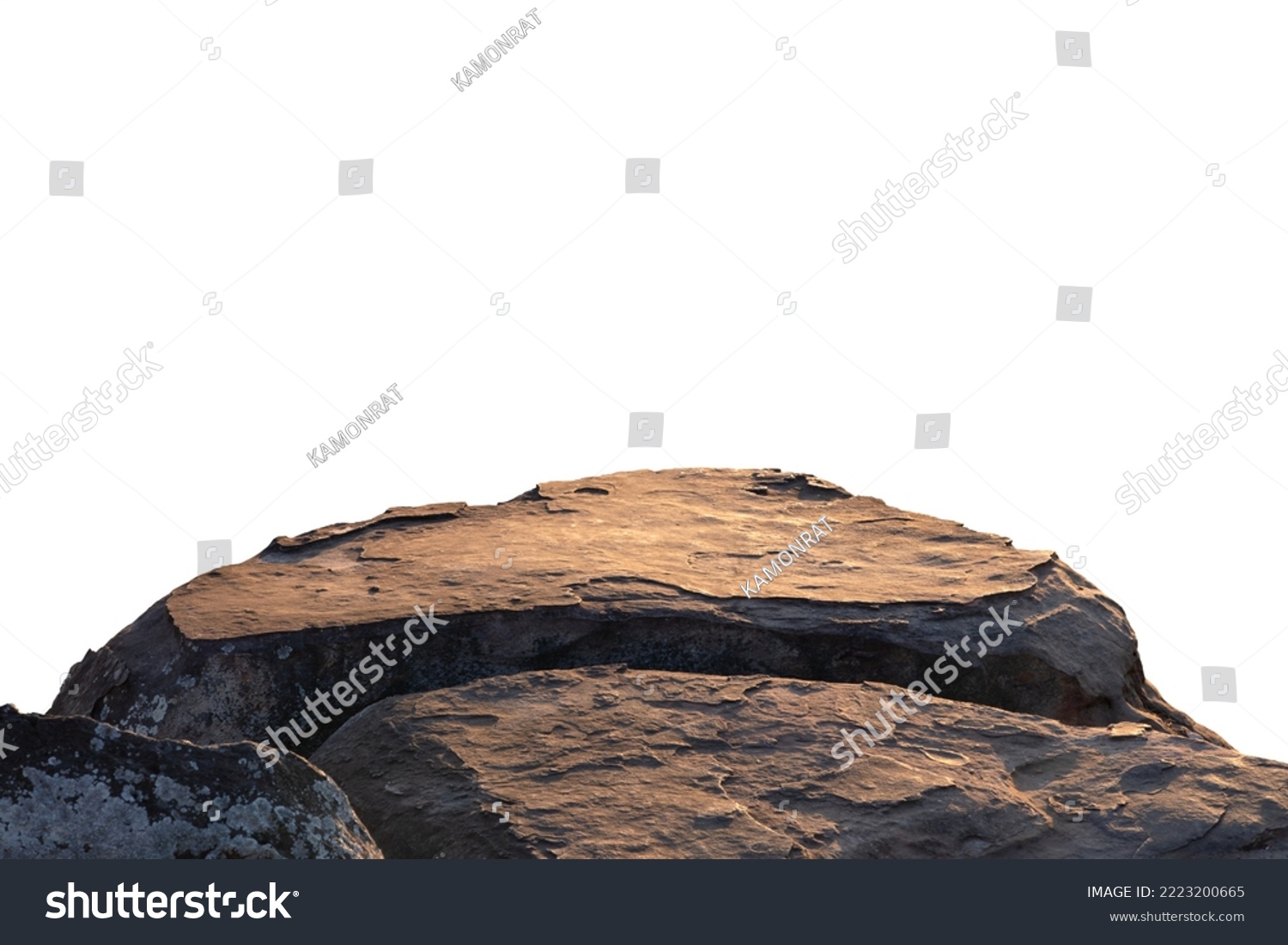 Rock cliff isolated on white background with clipping path. #2223200665