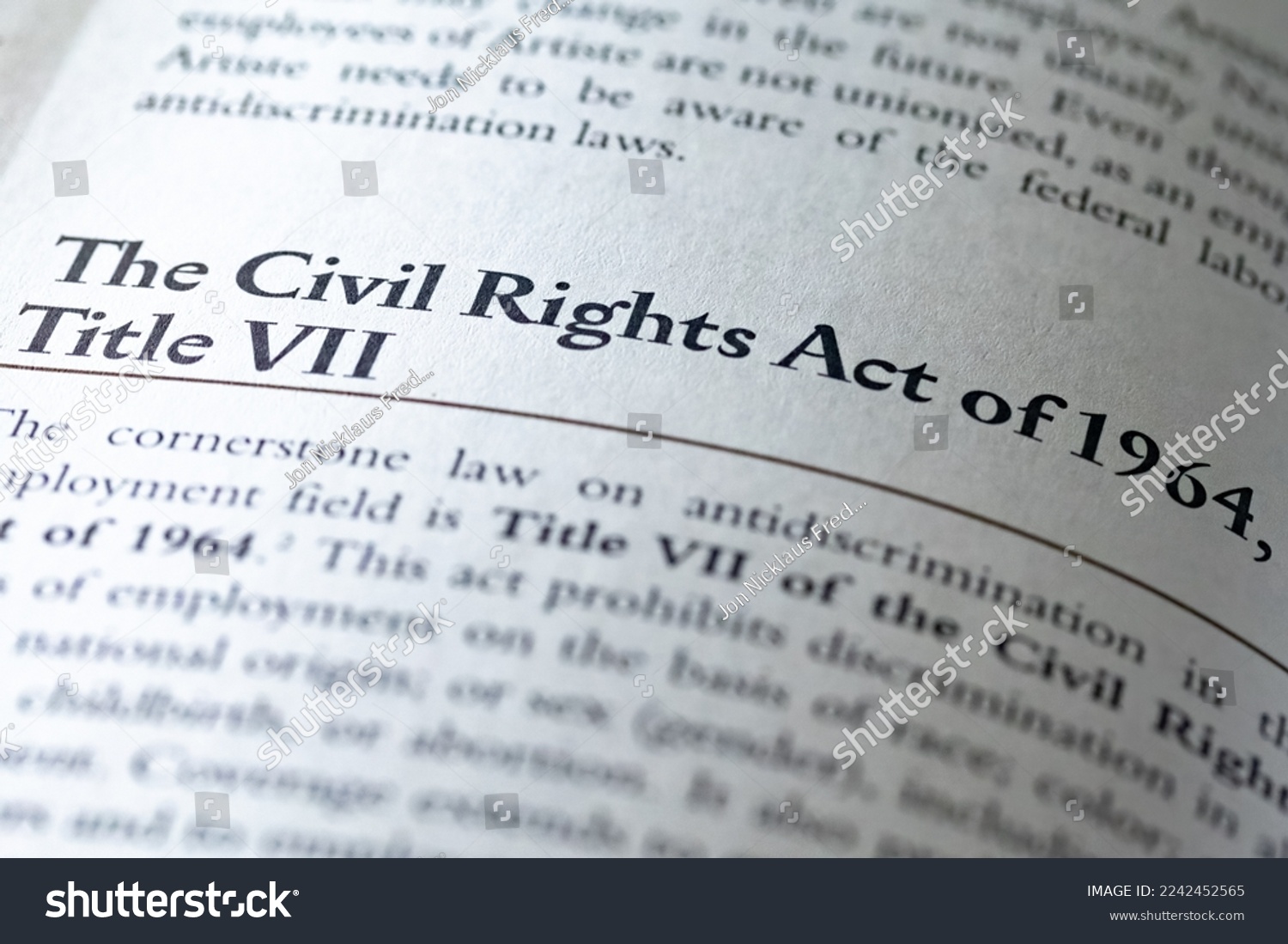 Civil Rights act of 1964 title vii written in business ethics textbook #2242452565