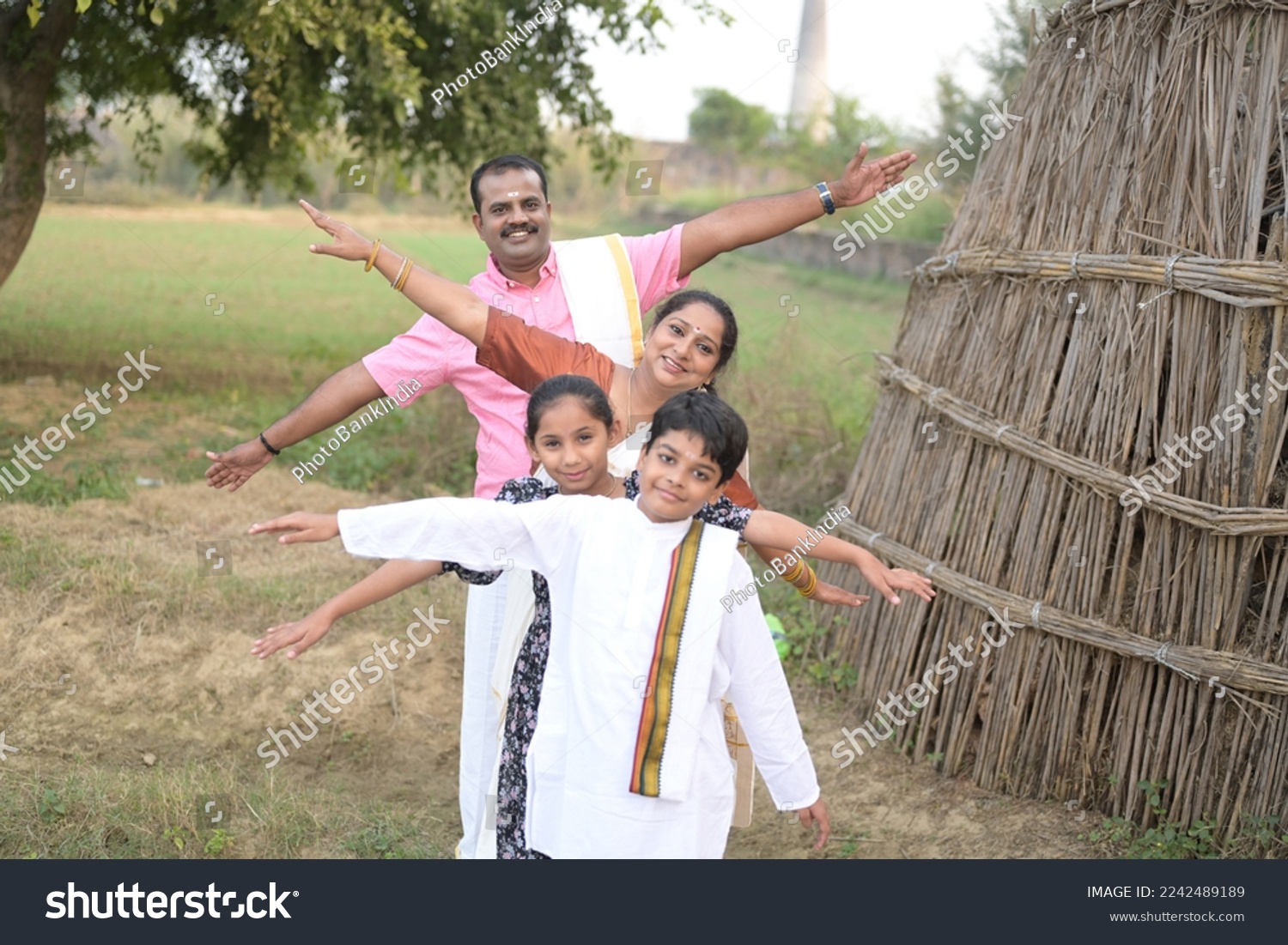 Portrait of South Indian people at agriculture field #2242489189