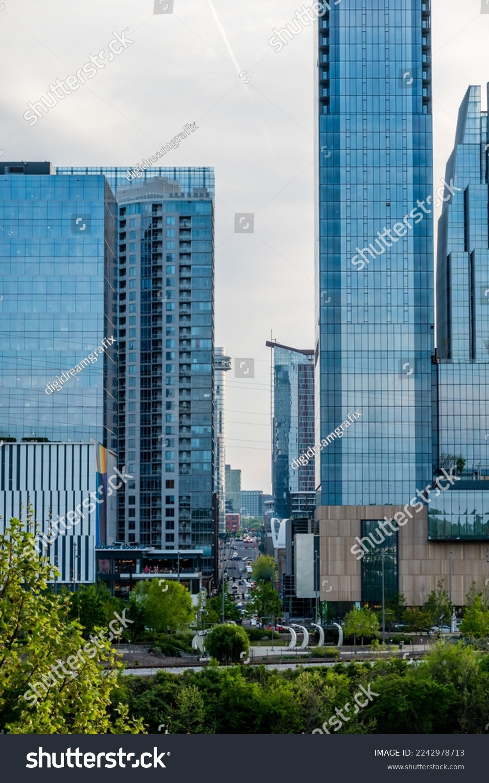 downtown nashville tennessee cityscape skyline scenes #2242978713