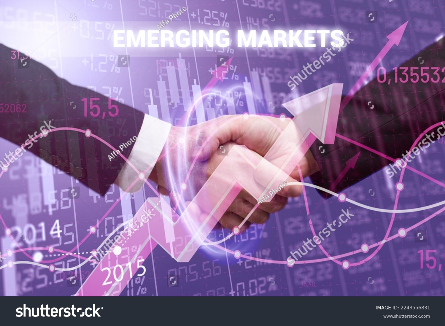 Business, Technology, Internet and network concept. Financial Graph. Stock Market chart. Forex Investment: Emerging markets #2243556831