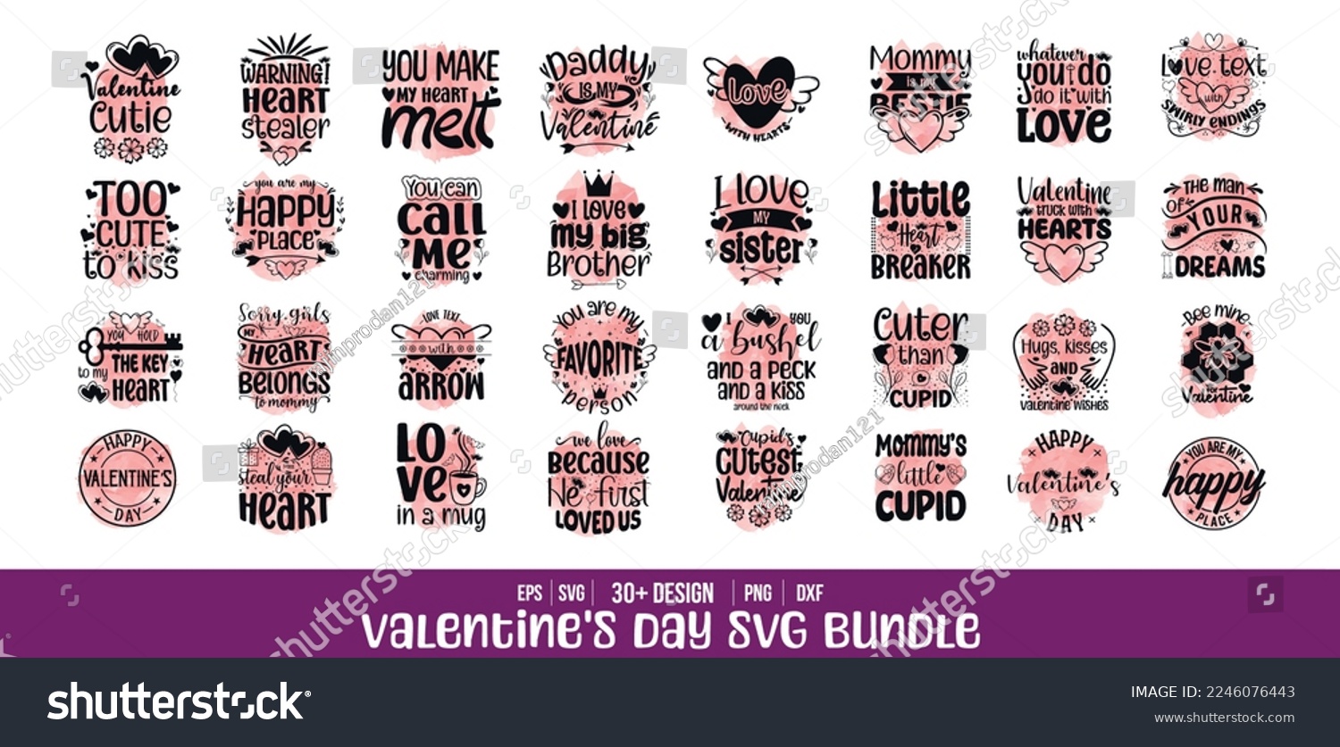 Valentine's day svg bundle, Valentines day t shirt design quotes bundle #2246076443