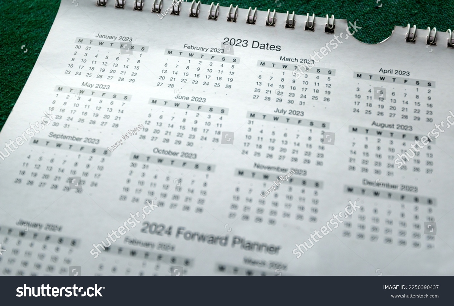 Calendar 2023, monthly planner with all days and months of the year for 2023 and 2024 forward planner. January, February, March, April, May, June, July, August, September, October, November, December  #2250390437
