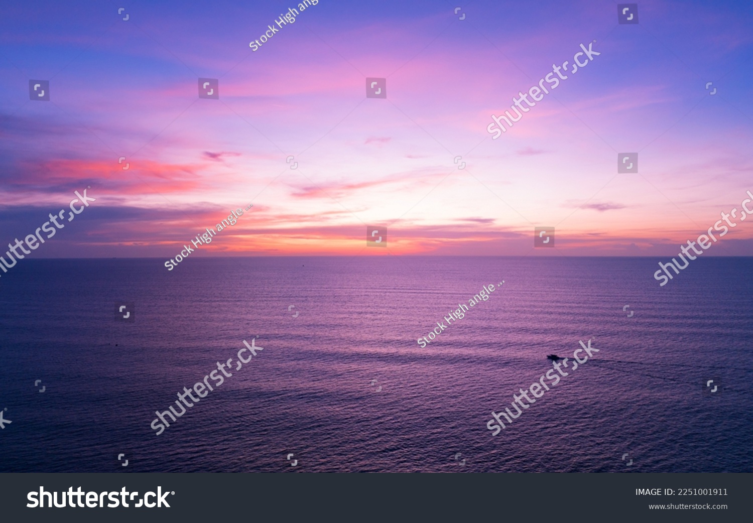 Aerial view sunset sky, Nature beautiful Light Sunset or sunrise over sea, Colorful dramatic majestic scenery Sky with Amazing clouds and waves in sunset sky purple light cloud background #2251001911