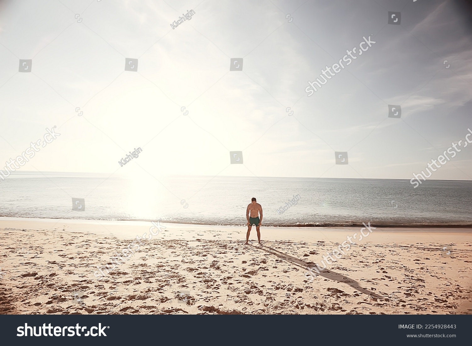 young couple on the beach, romantic person summer sea vacation #2254928443
