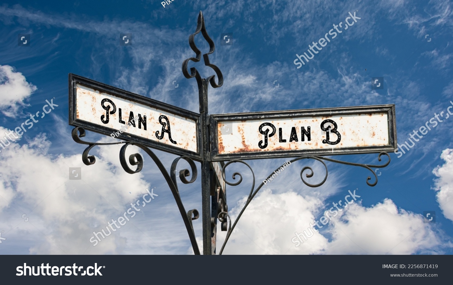 Street Sign the Direction Way to Plan B versus Plan A #2256871419