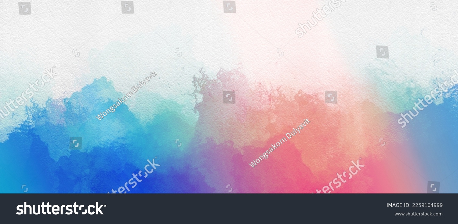 colorful rainbow watercolor gradient background for your design, banner, background, template on white grunge canvas paper. abstract artistic art hand paint background. watercolor in multilayered. #2259104999