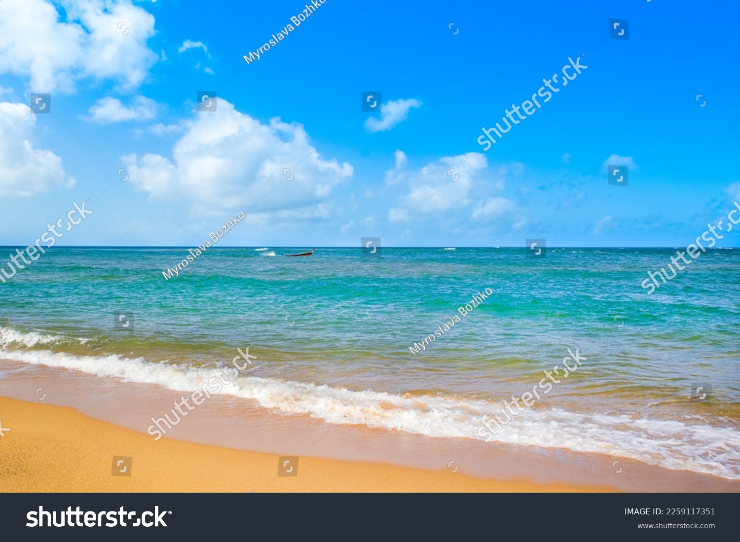 Beautiful landscape of the Indian Ocean coast with a sandy beach on the island of Phuket, Thailand #2259117351