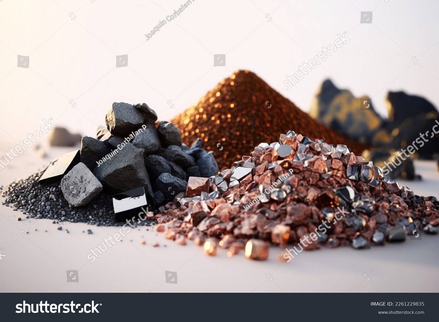 Small pile of minerals extracted in a rare earth mine #2261229835