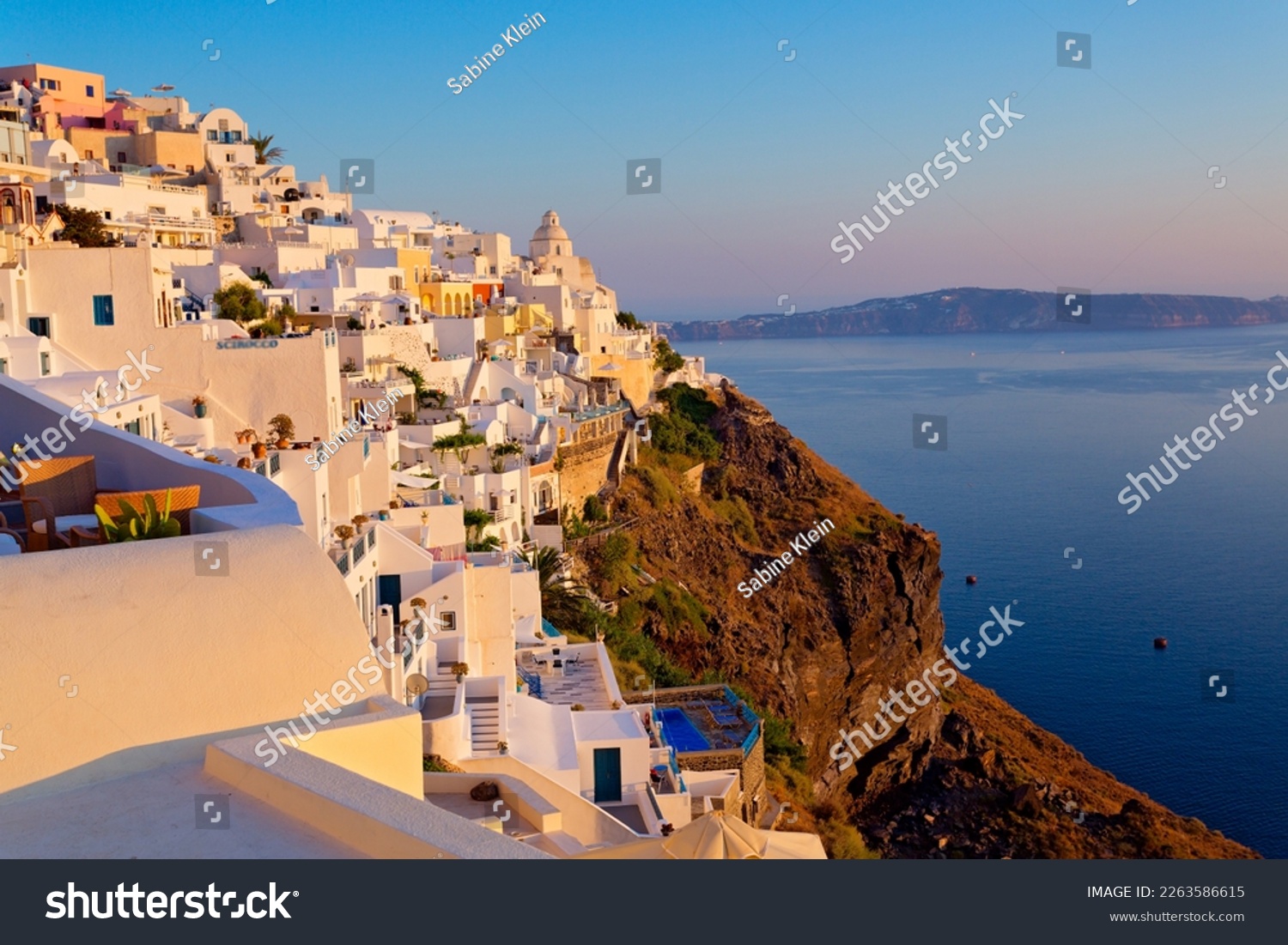 Panoramic view of  Santorini, Cyclades Island, Greece	 #2263586615