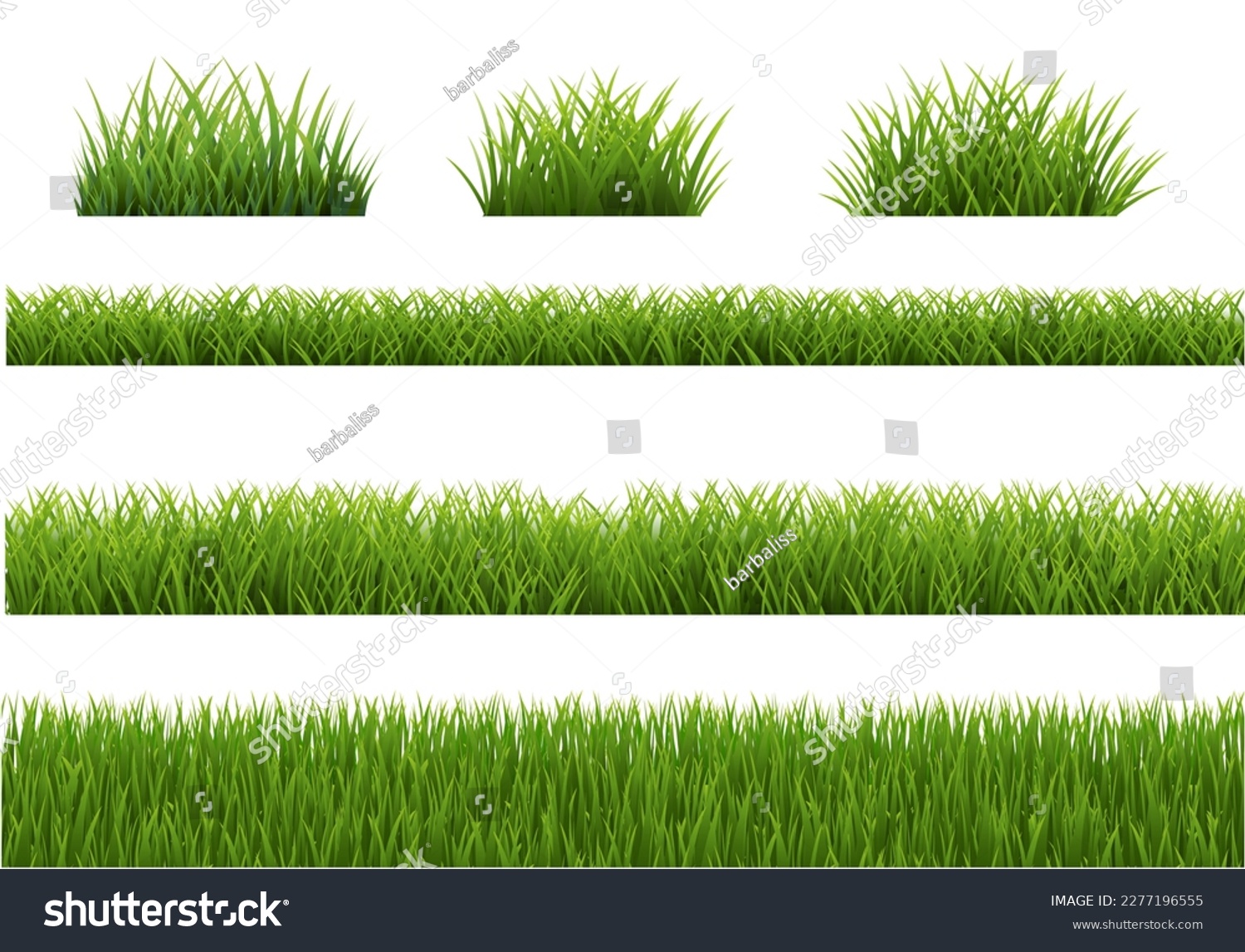 Grass Border With White Background , Vector Illustration #2277196555
