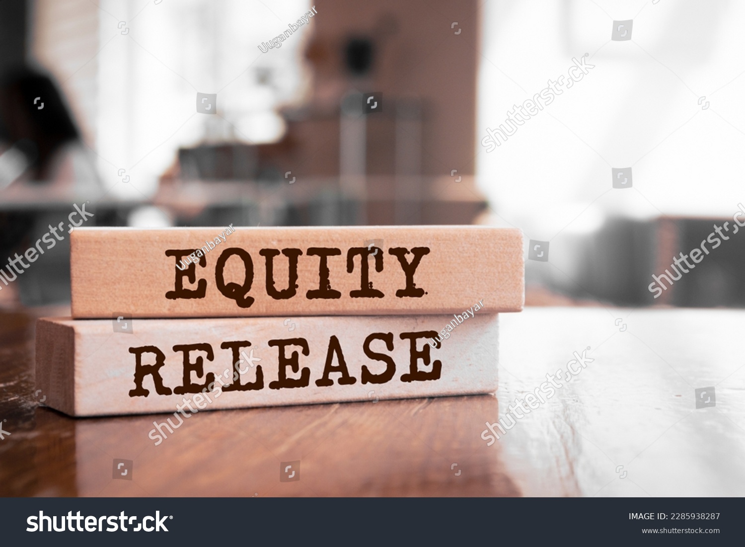Wooden blocks with words 'Equity Release'. Business concept #2285938287