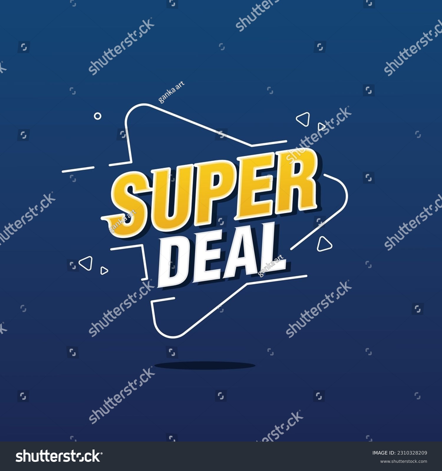 Super deal banner promotion, sale tag, banner template with blue background, Vector illustration. #2310328209
