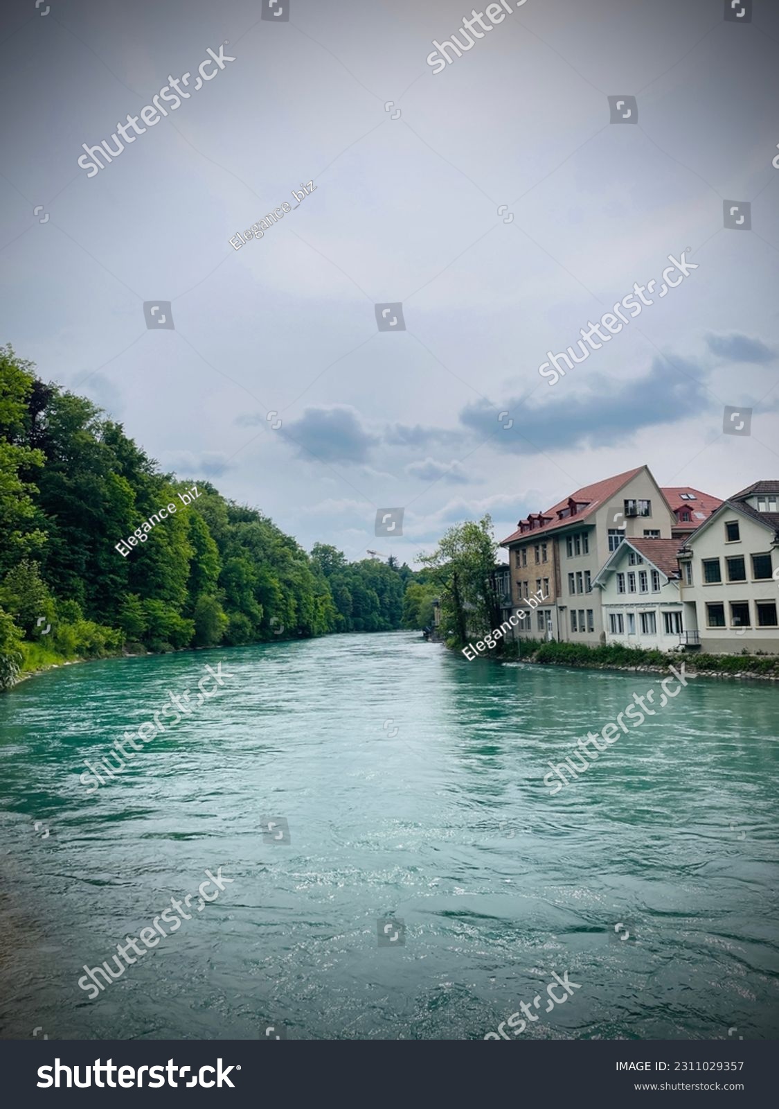 Scenic view of the river Aare in Bern, Switzerland #2311029357