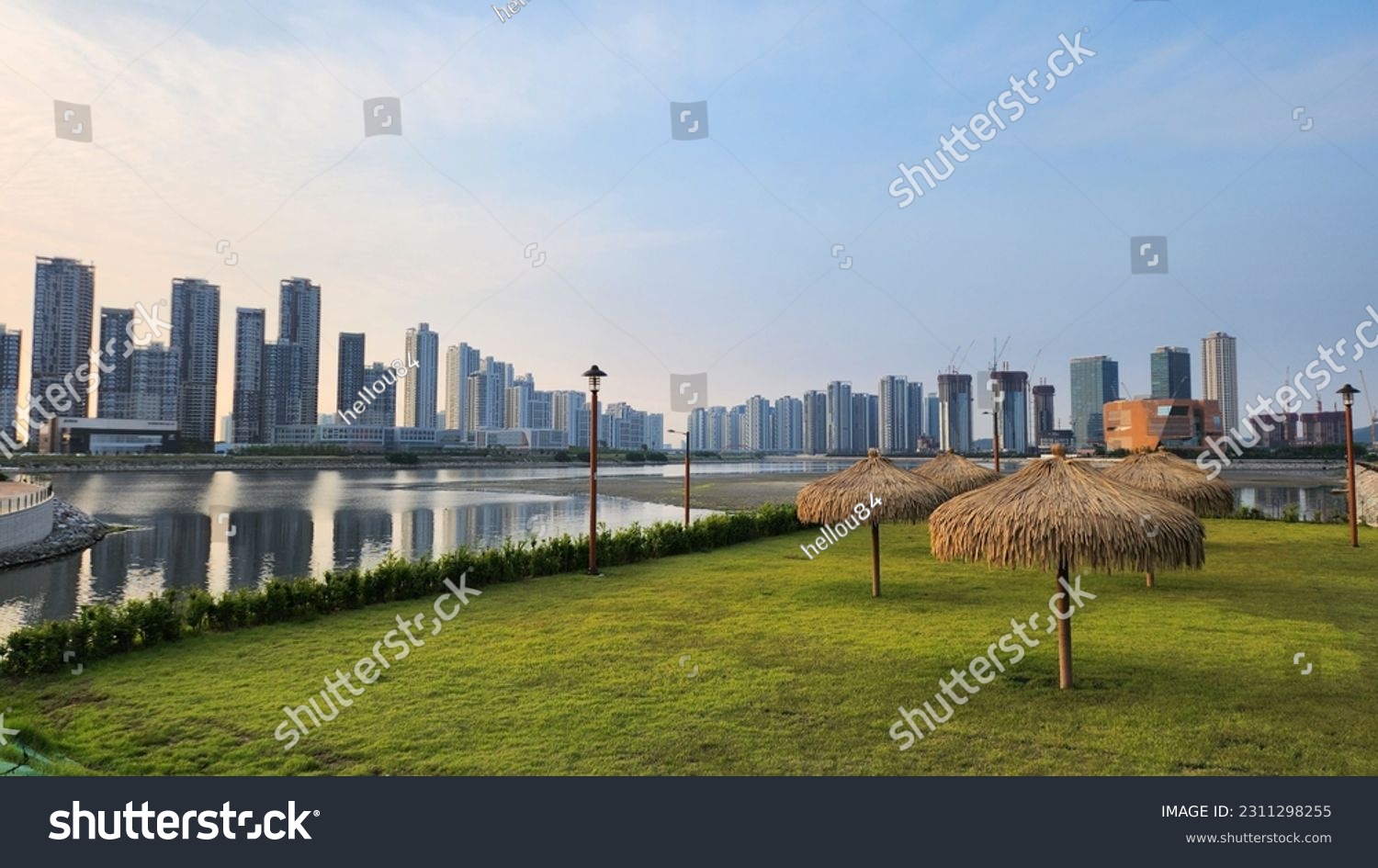 The Waterfront Lake in Songdo, Incheon, has a Southeast Asian feel. #2311298255