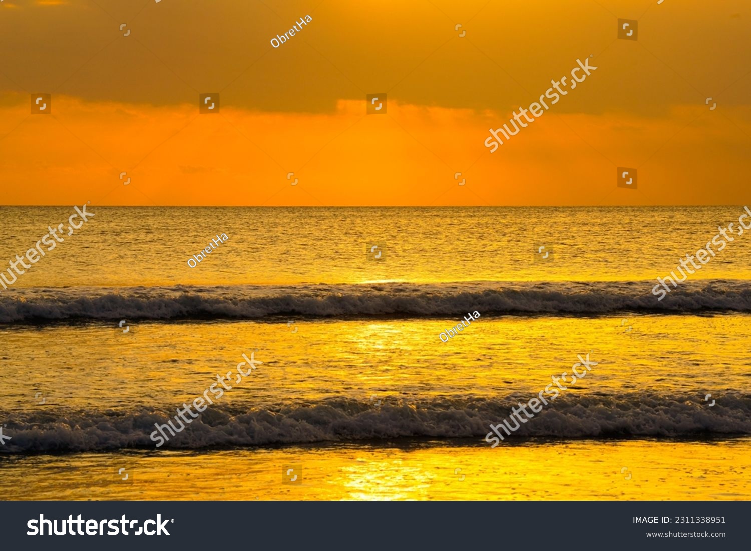 Sunset at Kuta beach Bali Indonesia #2311338951