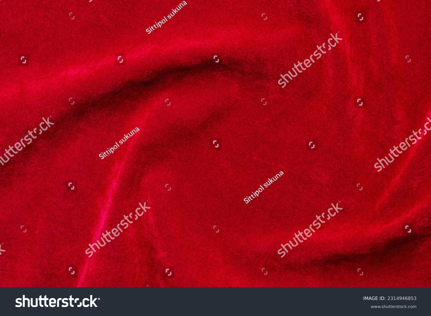 Red velvet fabric texture used as background. red fabric background of soft and smooth textile material. There is space for text.	 #2314946853