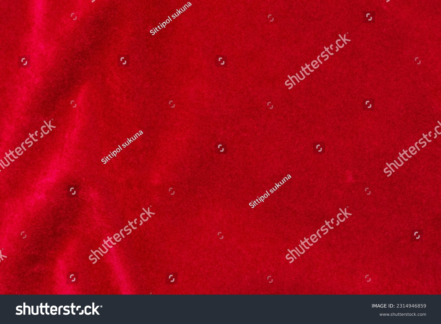 Red velvet fabric texture used as background. red fabric background of soft and smooth textile material. There is space for text.	 #2314946859