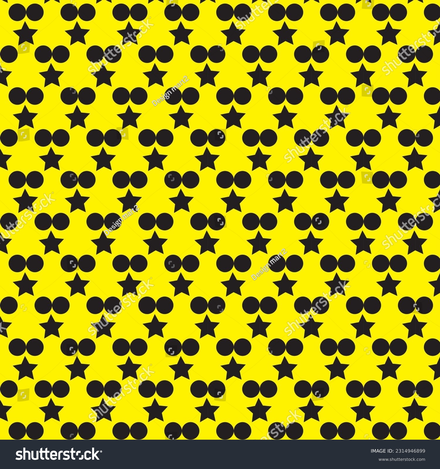 cute festive background yellow balck falling stars holiday seamless pattern #2314946899