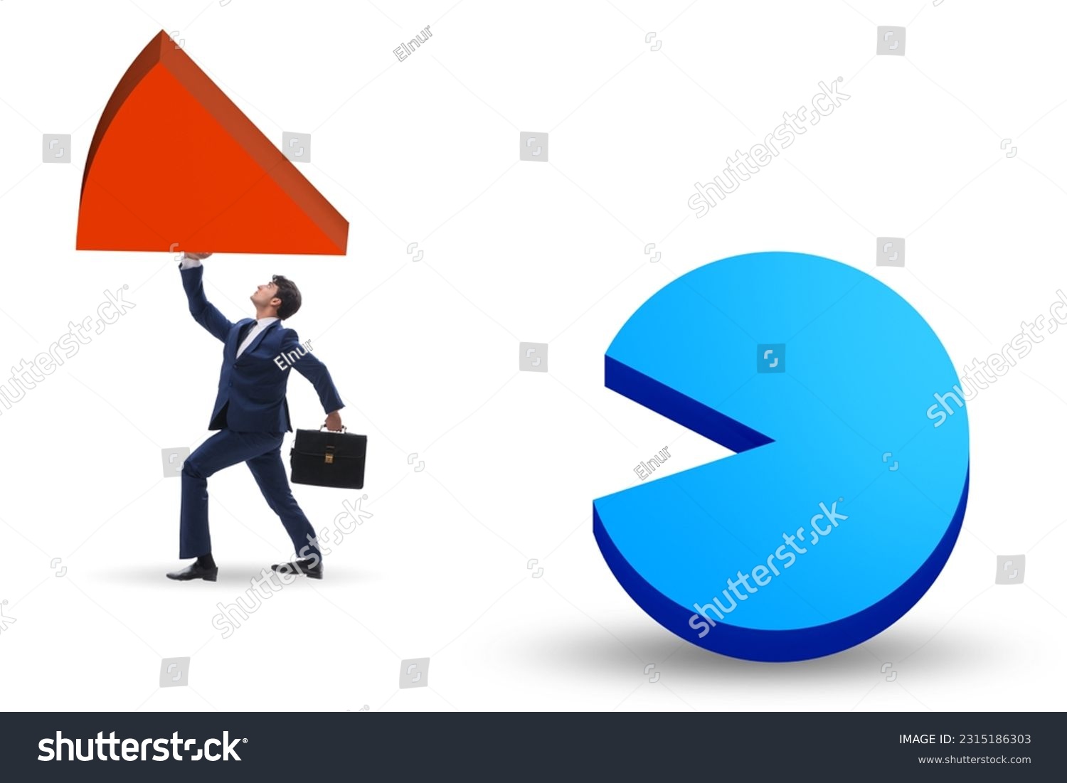 Businessman with pie chart in business concept #2315186303