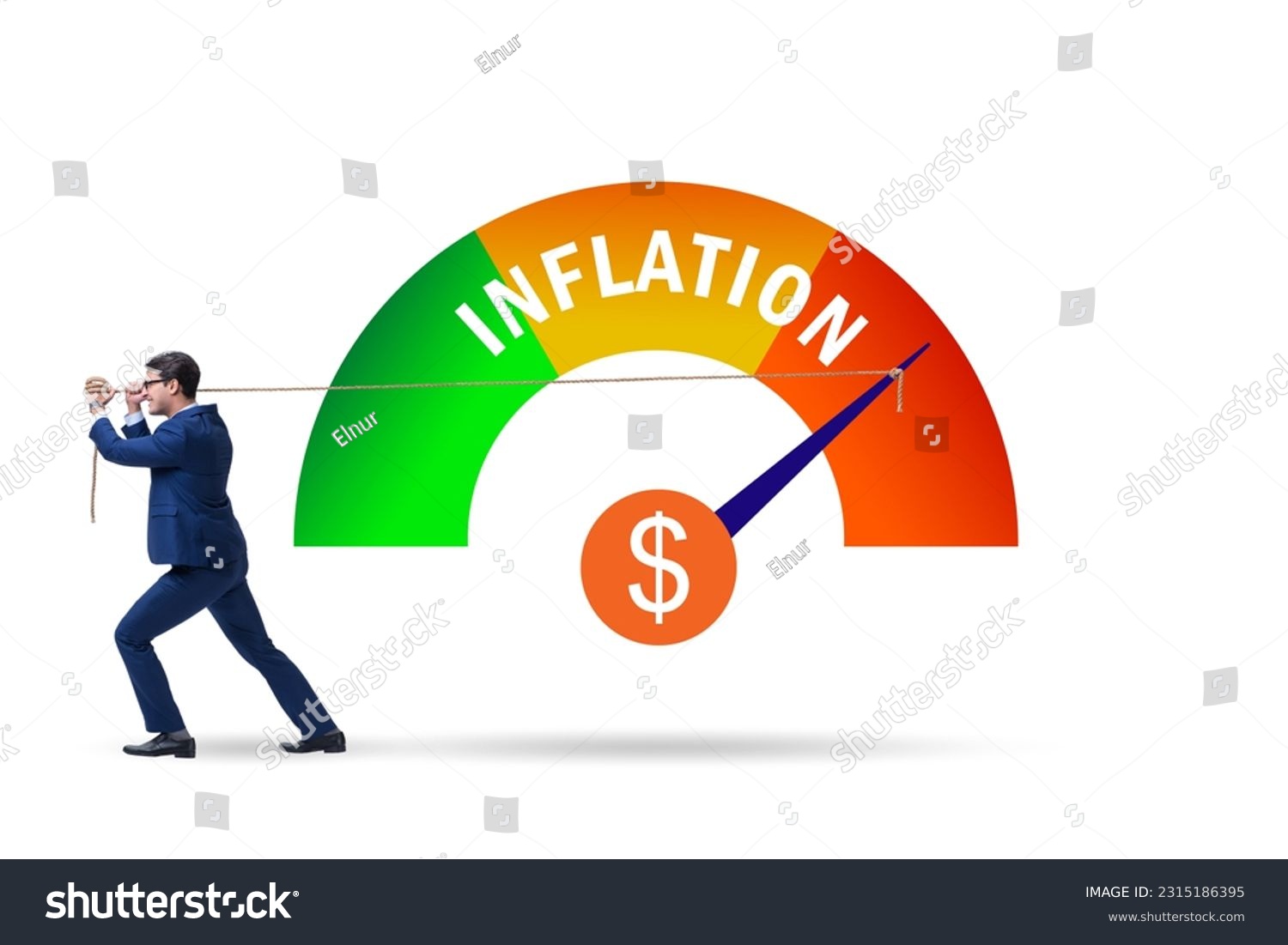 Businessman in the high inflation concept #2315186395