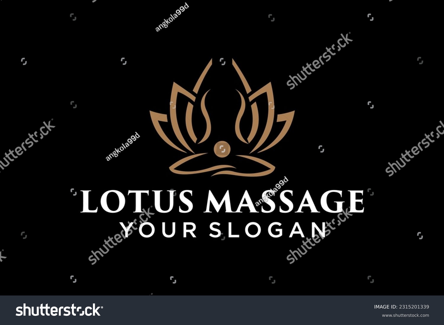 Massages and Lotus Flower Logo Design #2315201339