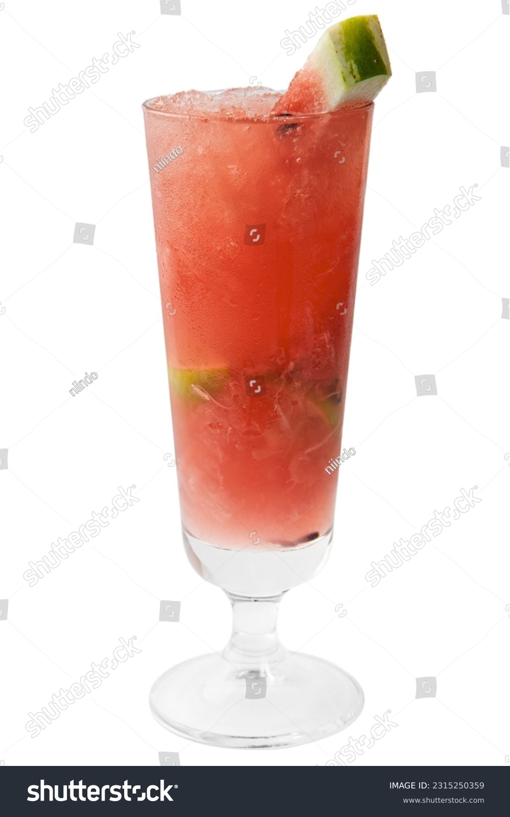 Watermelon lemonade. Strawberry drinks. cocktail mojito on white background. #2315250359