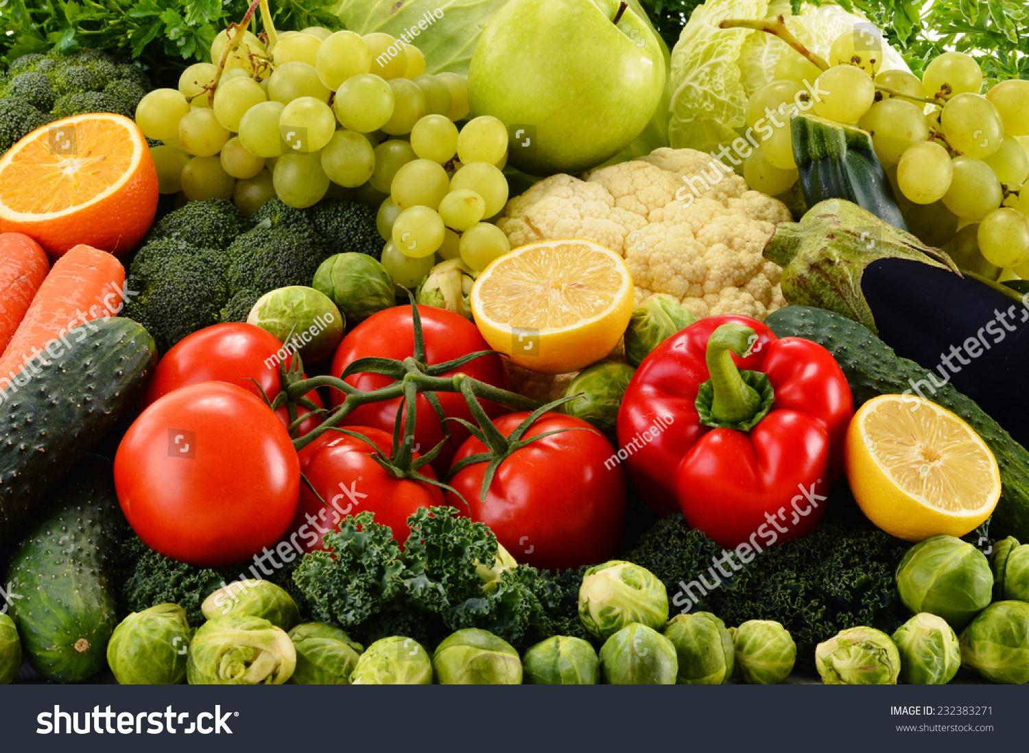 Composition with assorted raw organic vegetables #232383271
