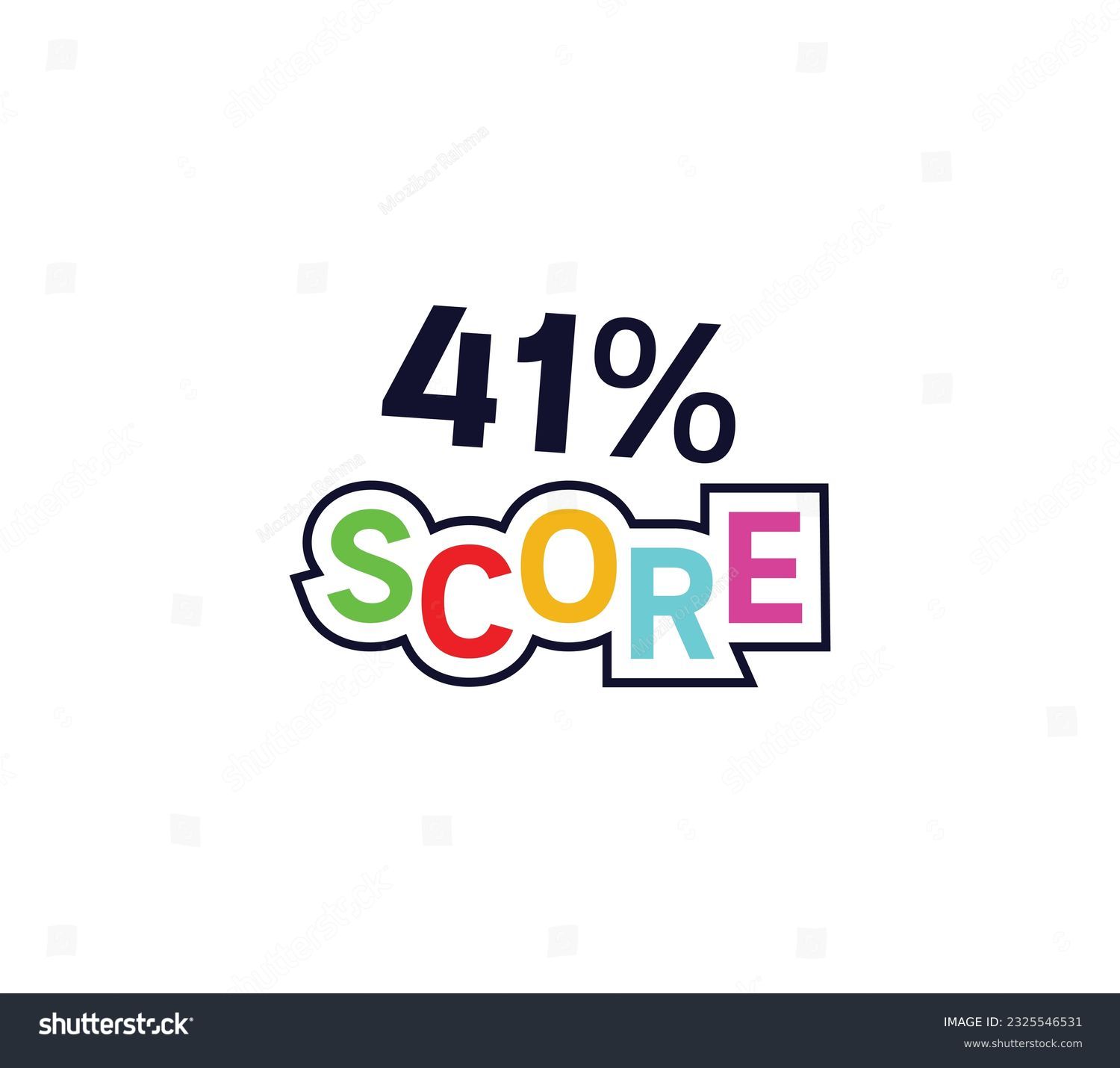 41% Score Sign Designed to catch the eye and  illustration art with fantastic font various combination in white background #2325546531