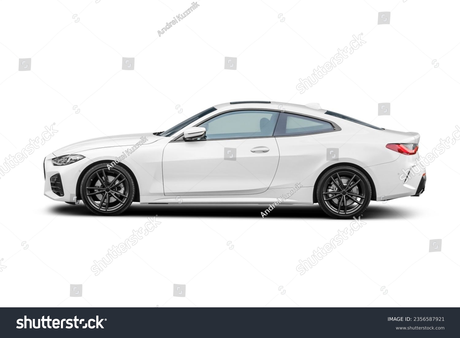 Roadster sport car side view isolated on white background with clipping path. #2356587921