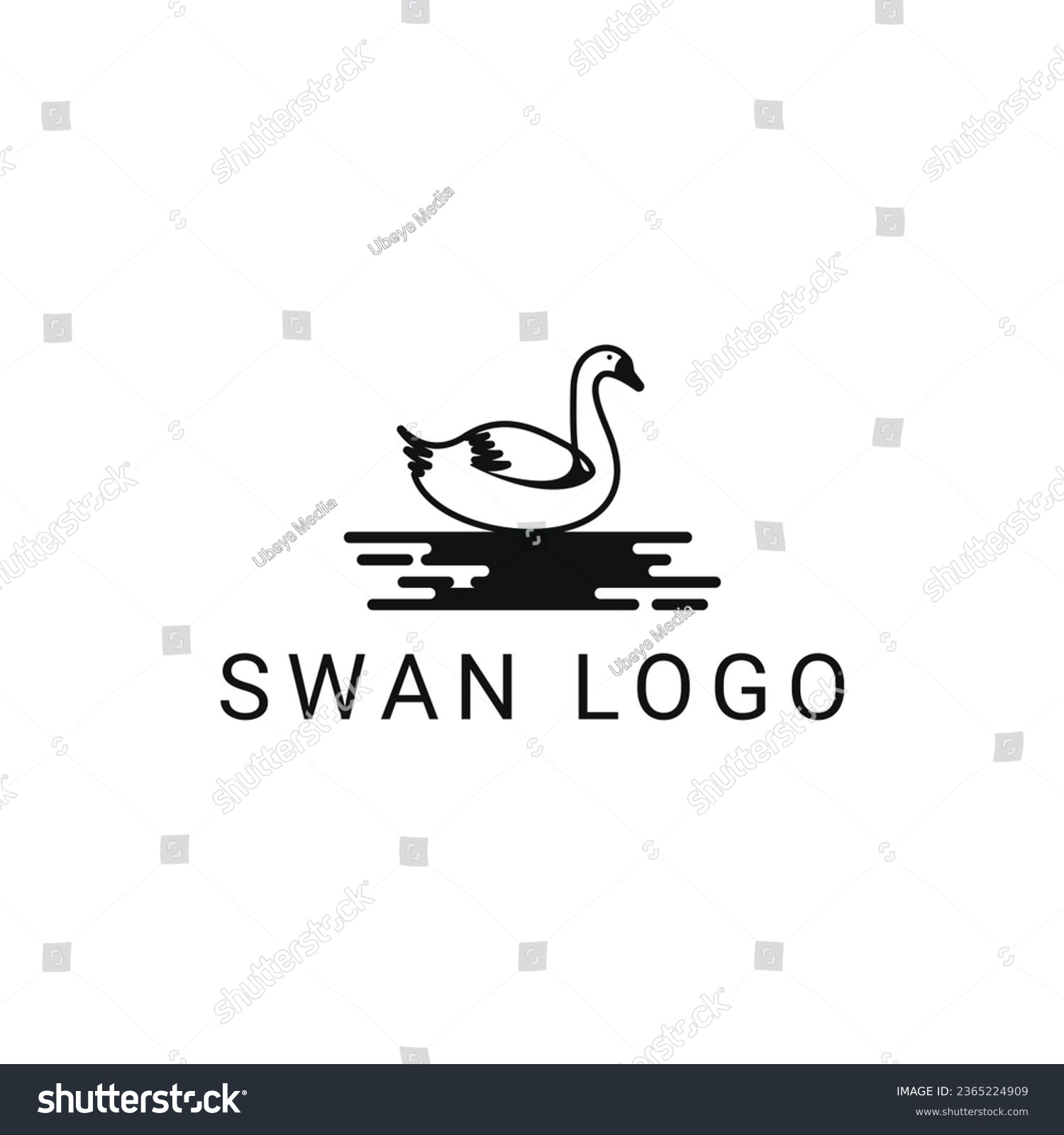 swan logo design idea with river #2365224909