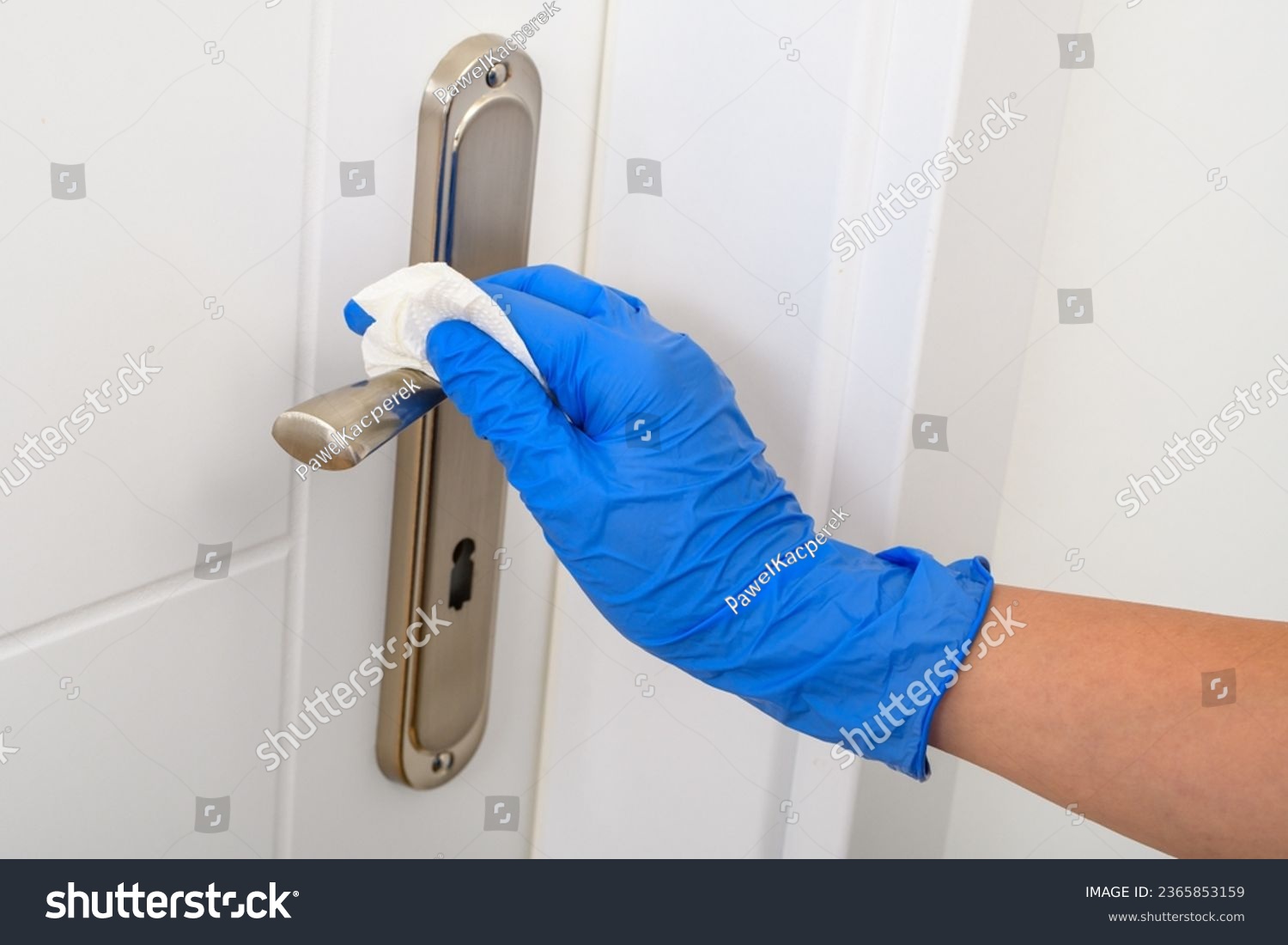 Disinfection of metal door handles #2365853159