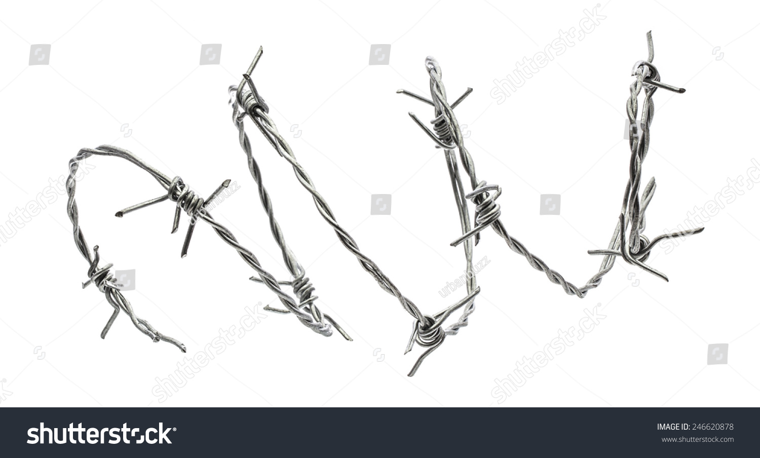 Barbed wire isolated on a white background #246620878