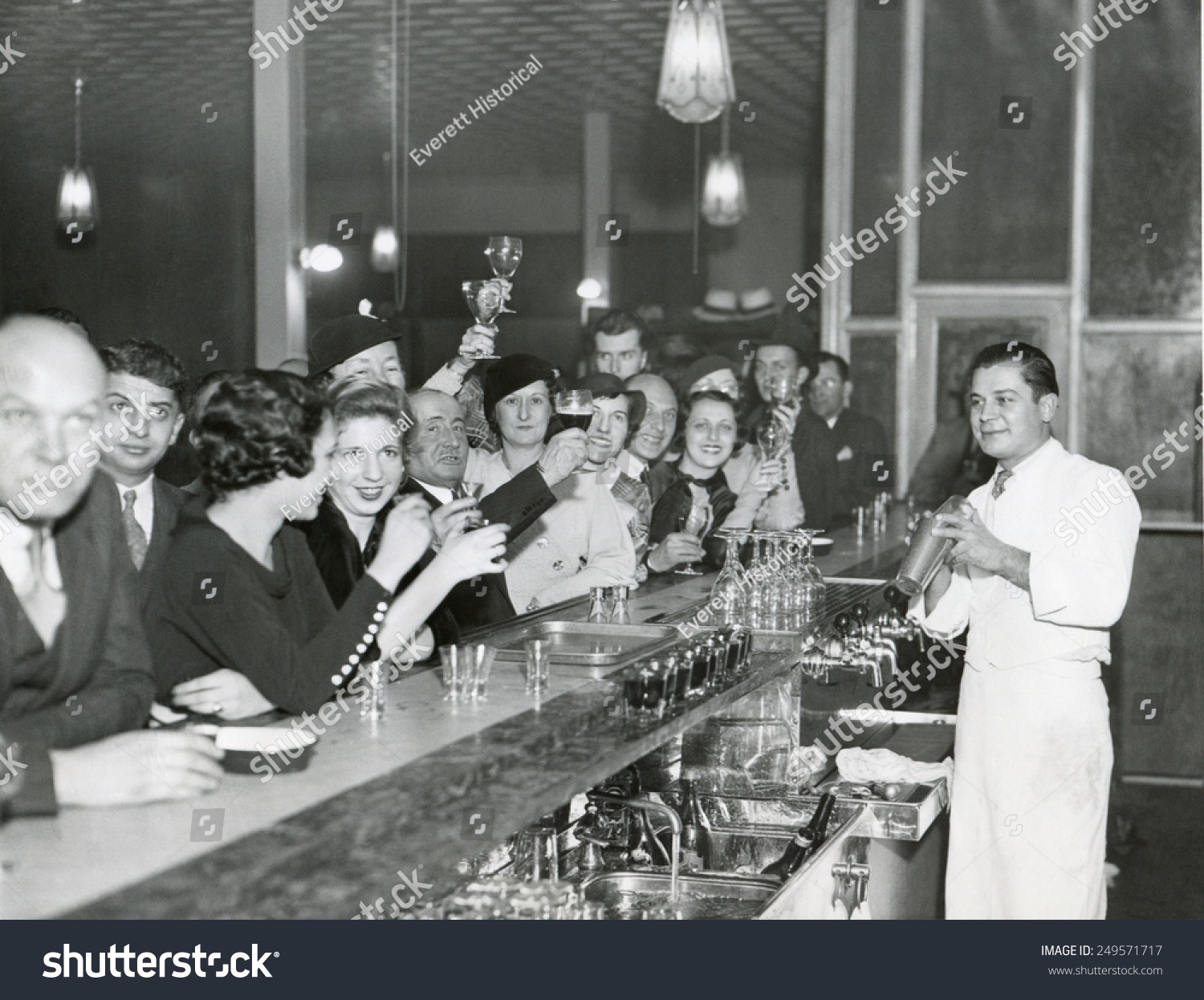 Customers at a Philadelphia bar after Prohibition's end, Dec. 1933. #249571717