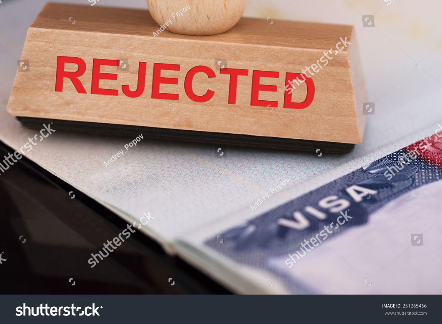 Close-up Photo Of Rejected Stamp On Visa #251265466