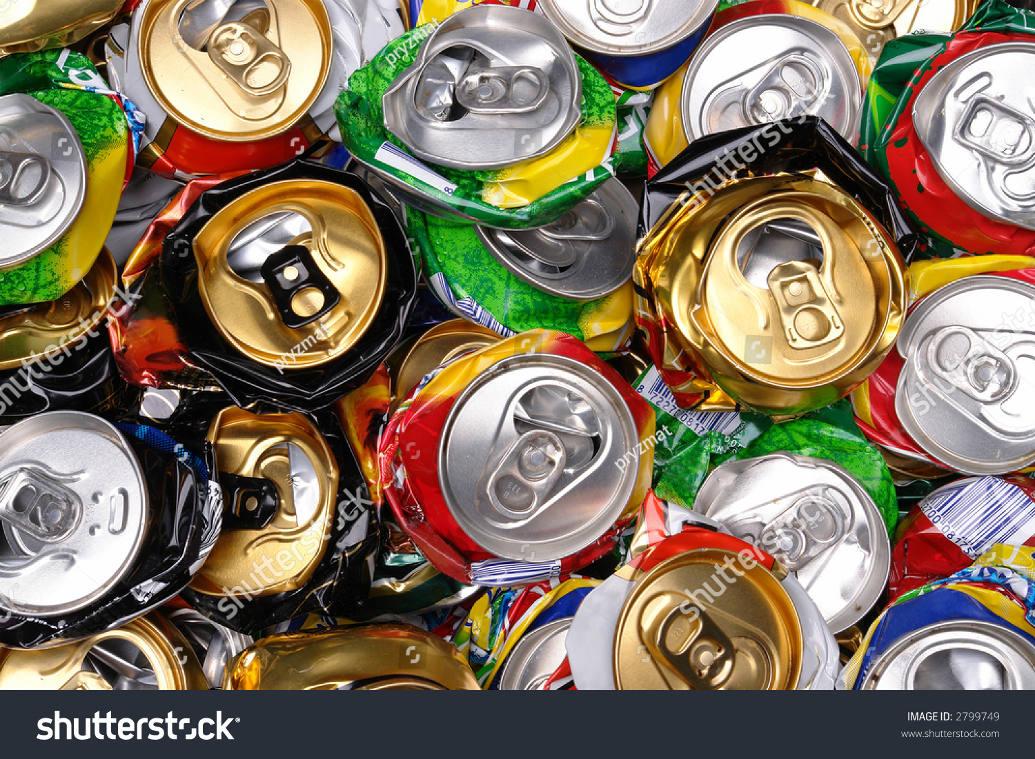 Background of various crashed beer cans #2799749