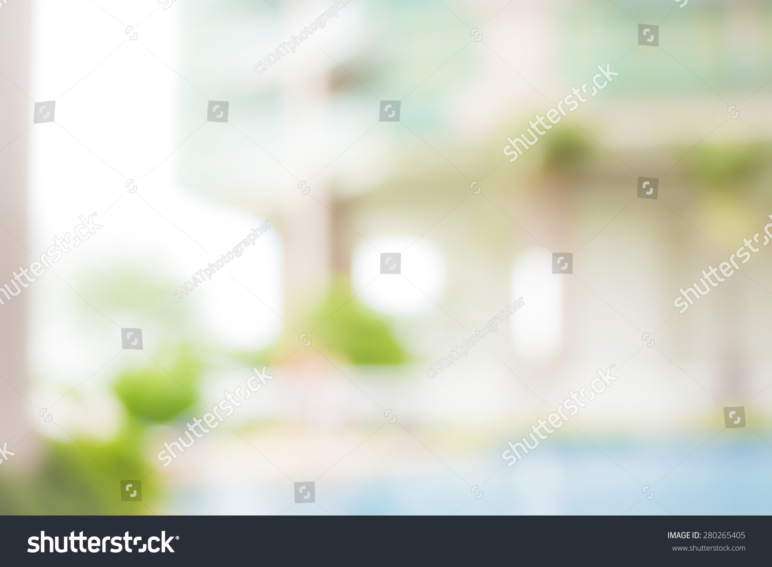 Healthy home concept: Blur outside house with green garden background #280265405