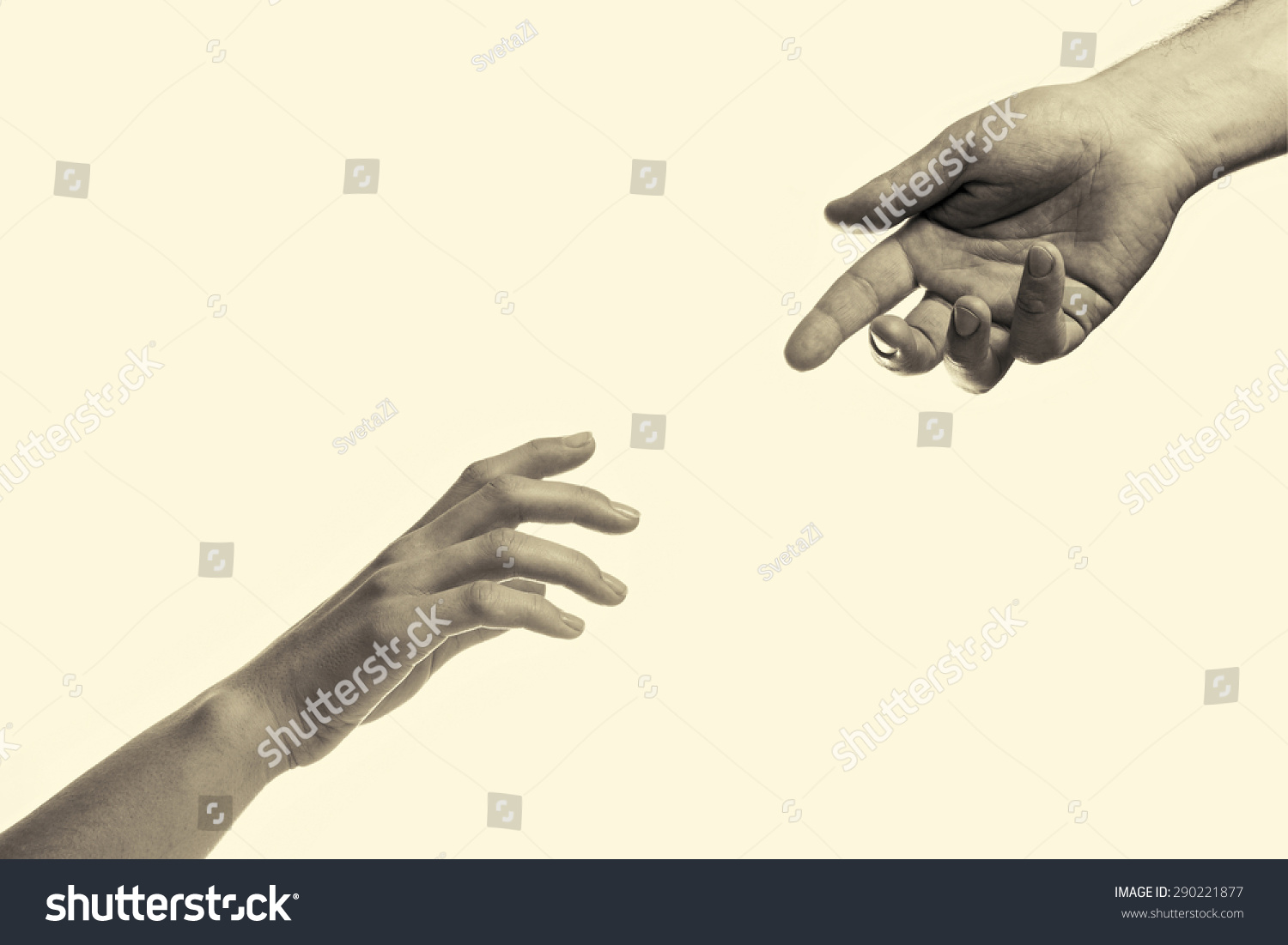  two hands reaching toward each other #290221877