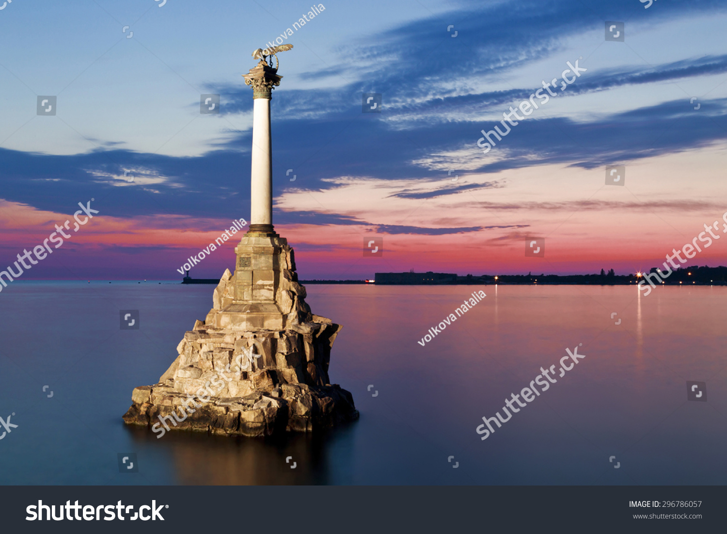 Monument to the scuttled ships at sunset. Sevastopol, Russia #296786057