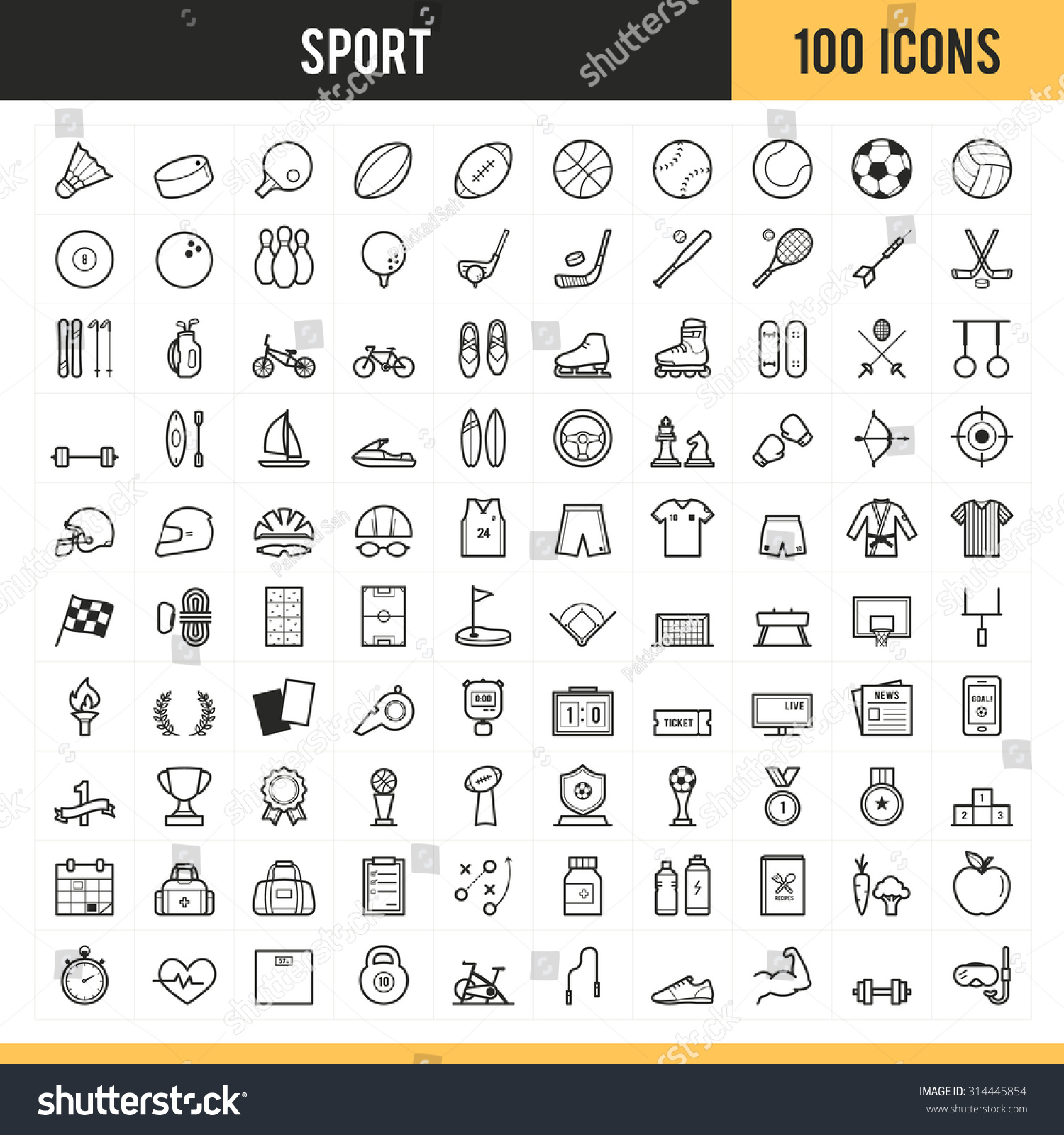 Sport icons. Vector illustration. #314445854