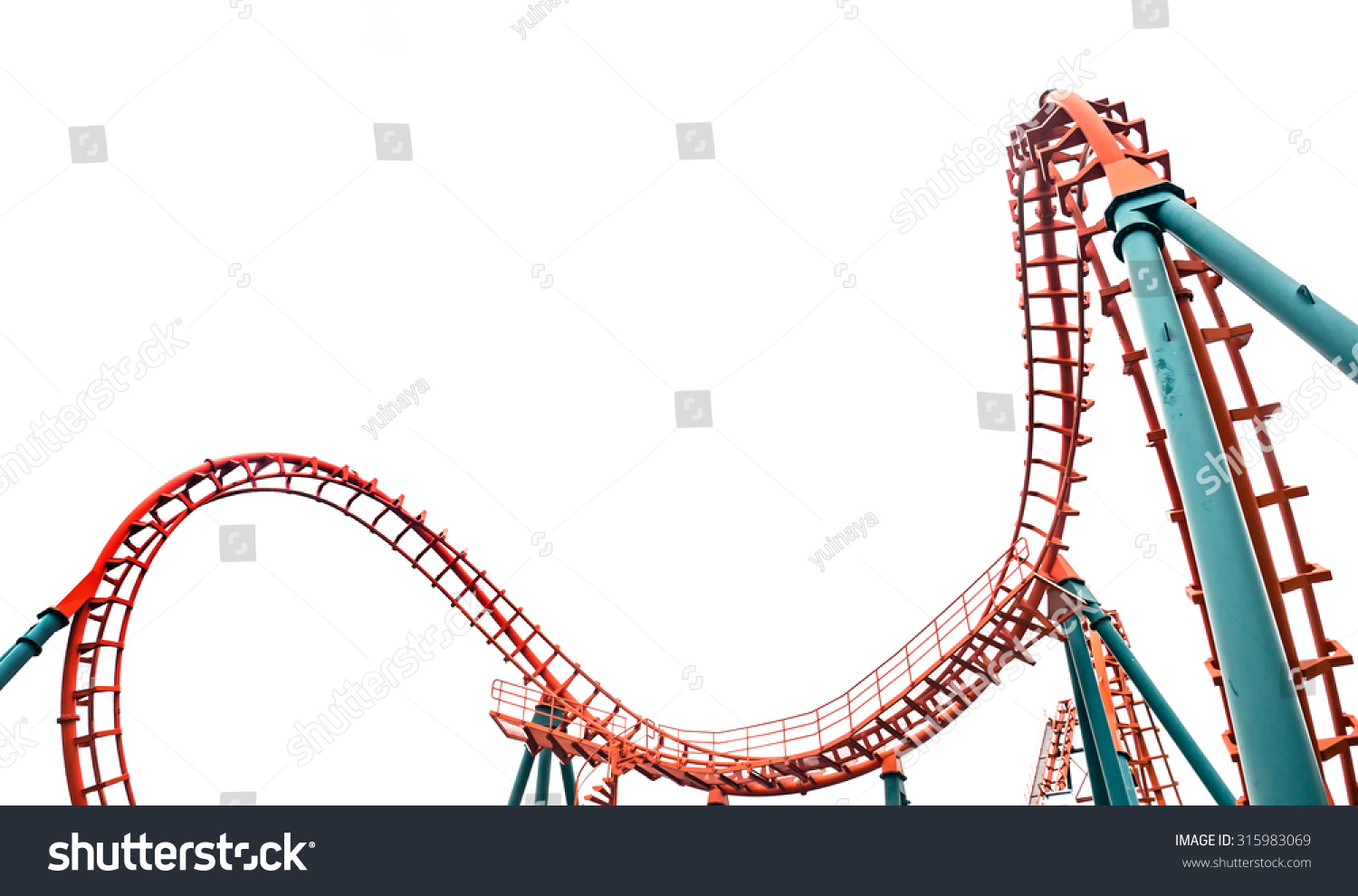 Roller coaster isolated on white background #315983069