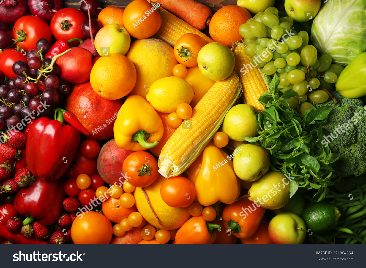 Colorful fruits and vegetables background #321864554