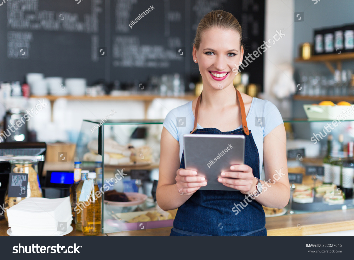 Woman working at cafe #322027646