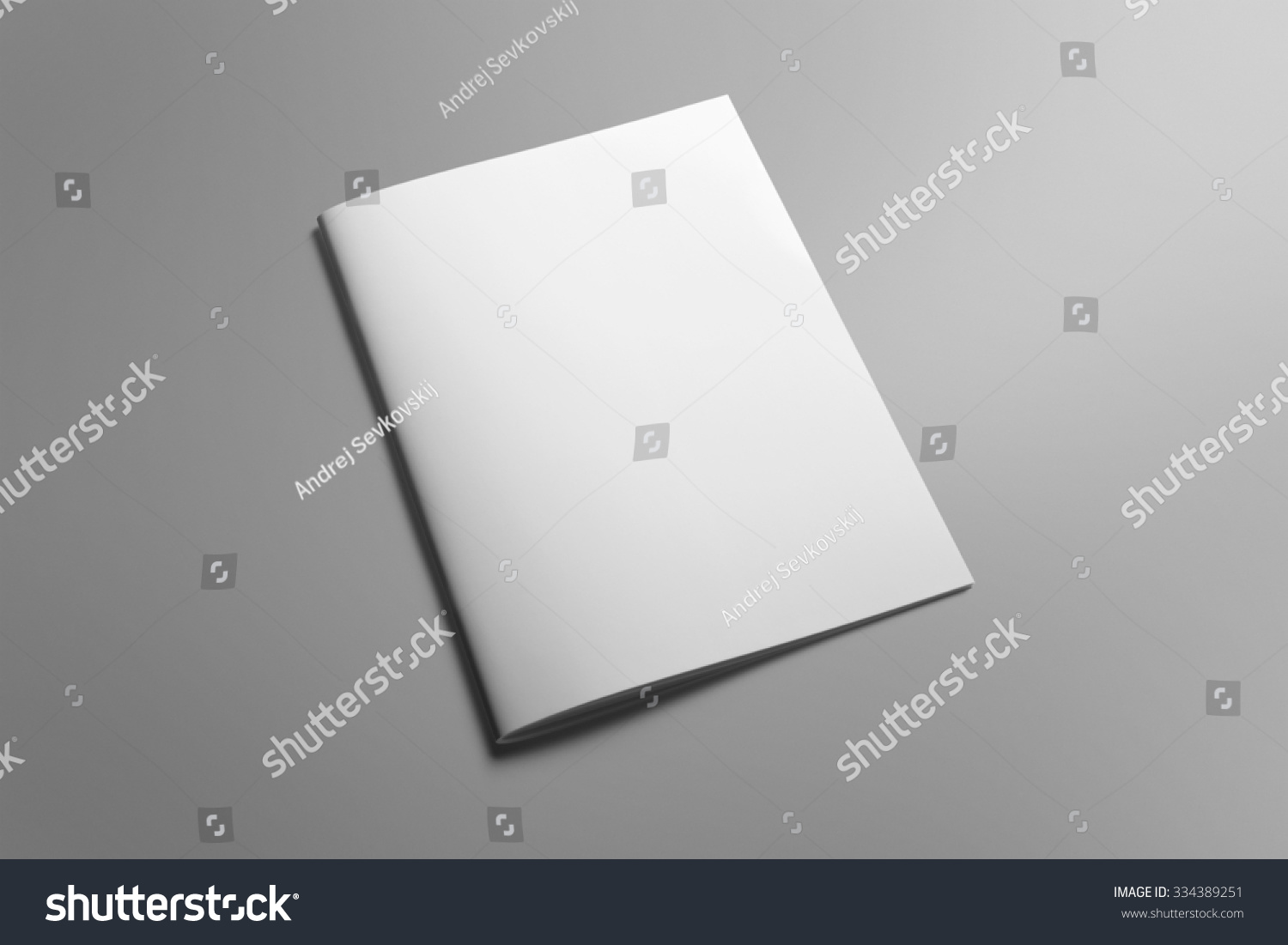 Blank portrait A4, US-Letter, brochure magazine isolated on gray, with clipping path, changeable background #334389251