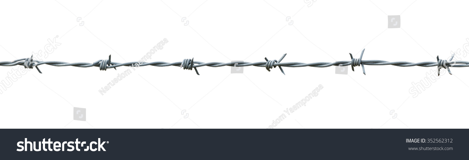 barbed wire isolated on white #352562312