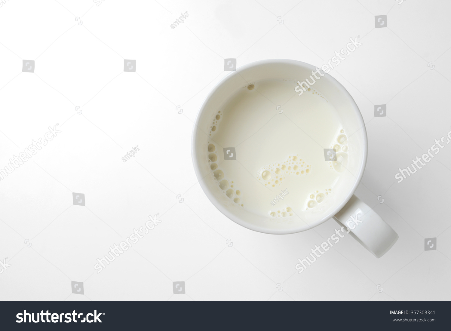 top view of glass milk with clipping path #357303341
