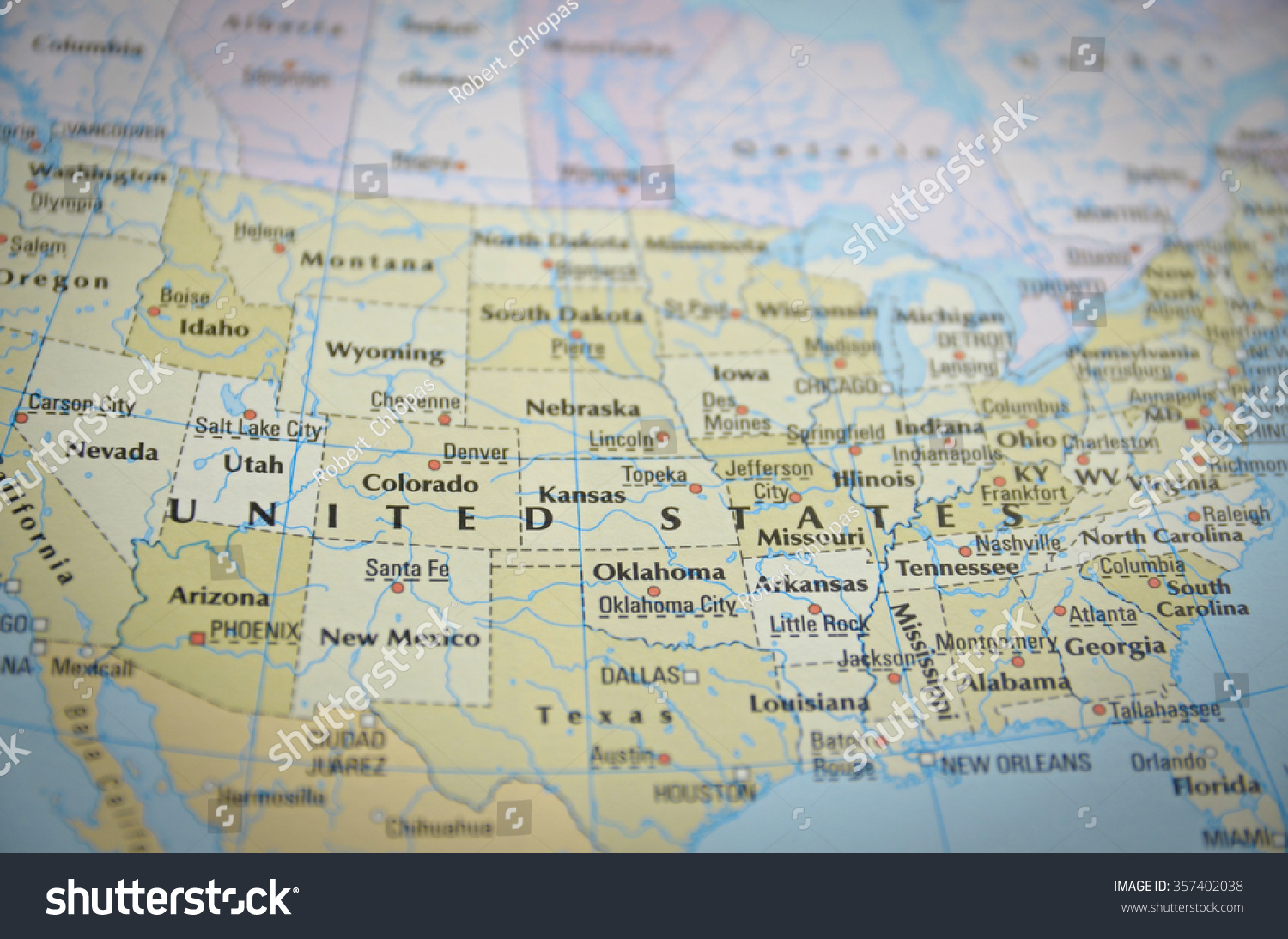 United States in close up on the map. Focus on the name of country.



 #357402038